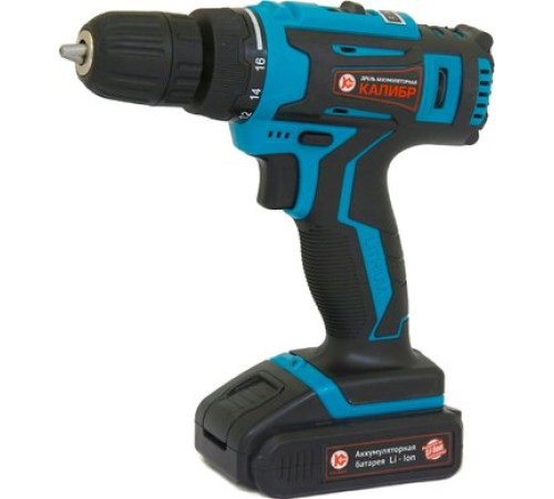 Дрель-шуруповерт Калибр ДА-18-2А+ с 2-мя АКБ, кейс