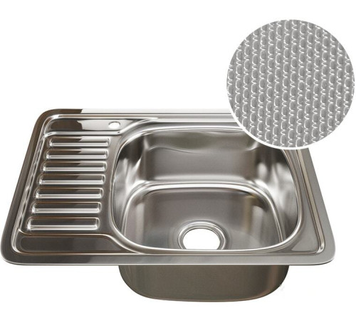 Кухонная мойка Mixline 532309 правая, декор, 0.8 мм