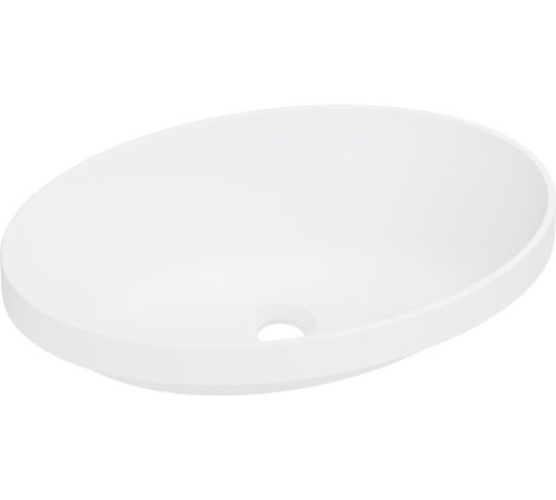 Умывальник Belux Джаз 610 Эллипс 18, белый матовый/Solid Surface