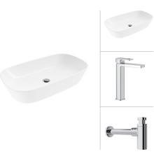 Умывальник Lauter 21393-70 + Cascade 21СК0655C + сифон 21635CH хром