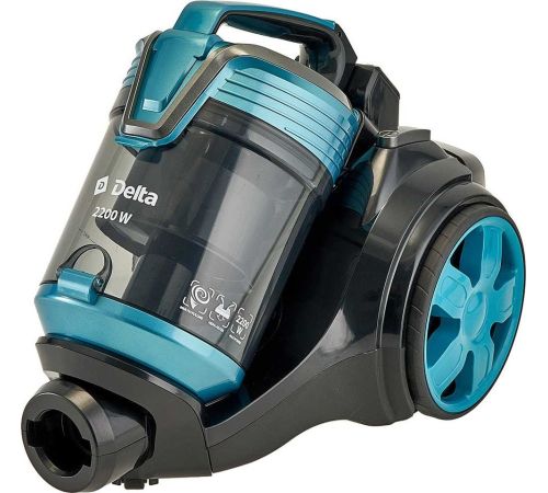 Пылесос Delta DL-0852 черный/бирюзовый