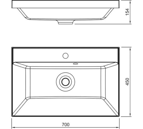 Умывальник Symbolite Asti 50x45 кварц, серый шелк
