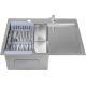 Кухонная мойка Saniteco 6550-L + Spike F9S07000 хром, с сифоном, дозатором и коландером