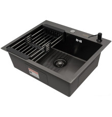 Кухонная мойка ARFEKA ECO AR мойка 600*500, коландер, дозатор BLACK