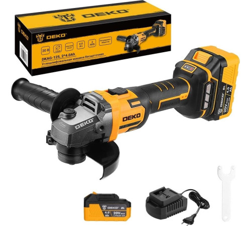 Угловая шлифмашина Deko DKAG-125 083-1064 с 2-мя АКБ