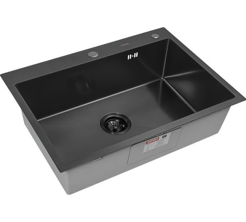 Кухонная мойка ARFEKA ECO AR 700*500 BLACK PVD NANO DECOR MILLET GRAINS