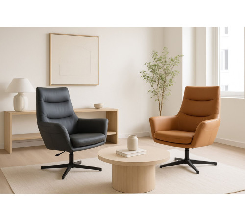 Офисное кресло AksHome Hudson экокожа, охра PU-17/черный