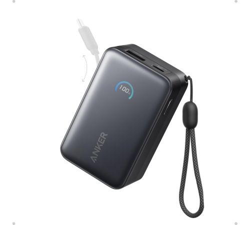 Внешний аккумулятор Anker Nano Power Bank Built-in USB-C A1638 45W 10000mAh черный
