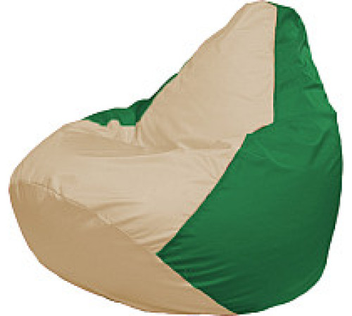 Кресло-мешок Flagman Груша Медиум XL Г1.1-147 светло-бежевый/зеленый