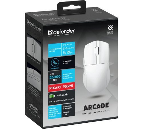 Игровая мышь Defender Arcade GM-381 белый