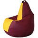 Кресло-мешок Mio Tesoro Груша Kombo XXL GF-130x85-BZH бордовый/желтый