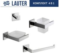Набор аксессуаров для ванной Lauter 21SH71061 + 21SH71051 + 21SH71071 + 21SH71091 Chrome, 4 предмета