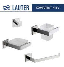 Набор аксессуаров для ванной Lauter 21SH71061 + 21SH71051 + 21SH71071 + 21SH71091 Chrome, 4 предмета