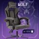 Игровое геймерское кресло Knight Wolf серый