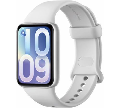 Фитнес-браслет Xiaomi Smart Band 10 Pro M2552B1 серебристый, со светло-серым силиконовым ремешком, международная версия