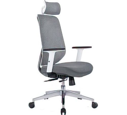 Офисное кресло Norden Имидж Gray 2 YS-0817HFY+FYW белый пластик/серая ткань