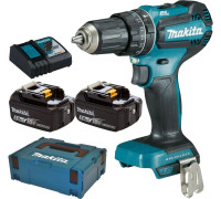 Ударная дрель-шуруповерт Makita DHP485RTJ с 2-мя АКБ 5 Ач, кейс