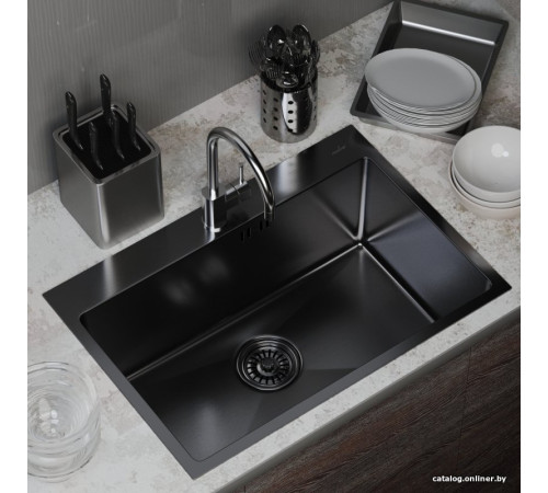 Кухонная мойка Mixline 547238 черный графит, 3 мм
