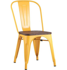 Стул Stool Group Tolix Wood YD-H440B-W LG-06 желтый глянцевый/темное дерево