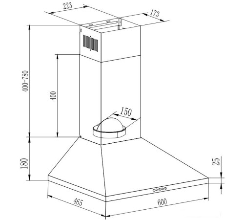 Кухонная вытяжка GrandGermes Rimini 60 черный