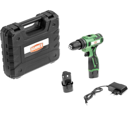 Дрель-шуруповерт Hammer ACD12/2C с 2-мя АКБ, кейс