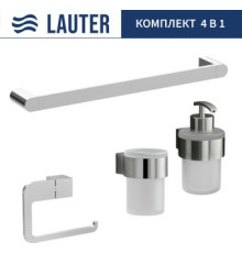 Набор аксессуаров для ванной Lauter 21TS3018 + 21TS3020 + 21TS3014 + 21TS3005 Chrome, 4 предмета
