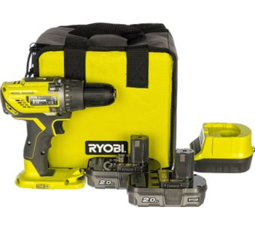 Дрель-шуруповерт Ryobi R18DD3-220S 5133003348 с 2-мя АКБ 2 Ah, сумка