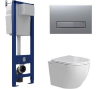 Унитаз подвесной Berges Wasserhaus Okus Rimless + АТОМ 410 AT-043397 с сиденьем