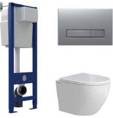 Унитаз подвесной Berges Wasserhaus Okus Rimless + АТОМ 410 AT-043397 с сиденьем