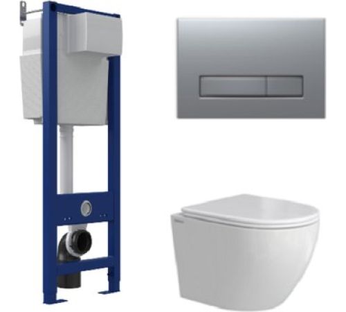 Унитаз подвесной Berges Wasserhaus Okus Rimless + АТОМ 410 AT-043397 с сиденьем