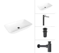 Умывальник Lauter 21886 + Reef 21CK8678BS + сифон 21635B + дон.клапан 21190B черный матовый