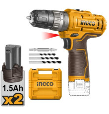 Ударная дрель-шуруповерт Ingco CIDLI12202 с 2-мя АКБ, кейс