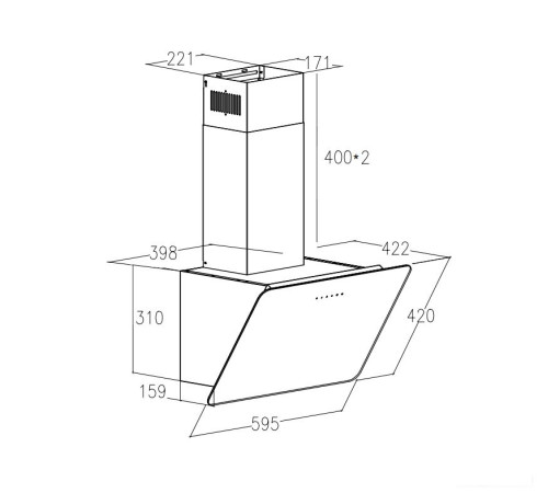 Кухонная вытяжка Schtoff Macau 60 черный