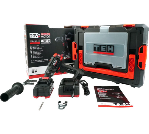 Ударная дрель-шуруповерт TEH TDBL1520-1B с 1-им АКБ, кейс