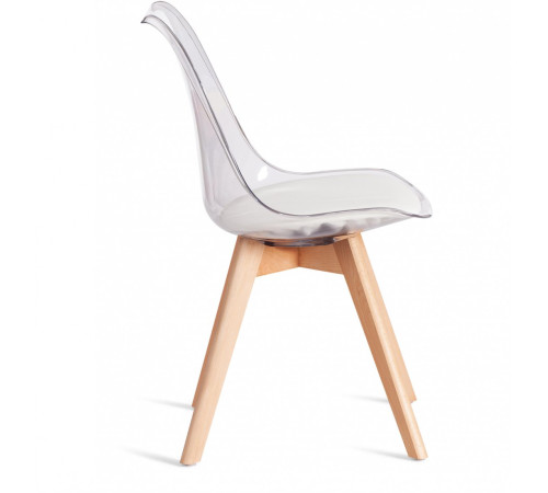 Стул TetChair Tulip дерево/пластик/экокожа прозрачный