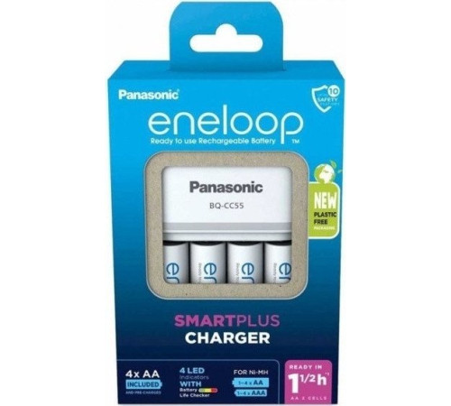 Аккумуляторы + зарядное Panasonic Smart & Quick Charger K-KJ55MCD40E с аккумуляторами