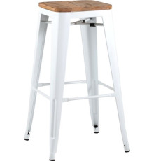Табурет Stool Group TOLIX WOOD барный белый глянцевый