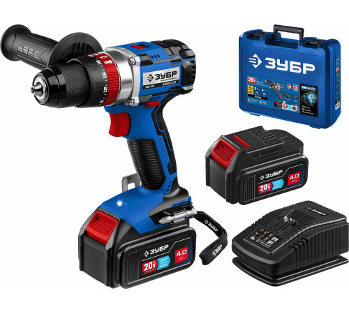 Ударная дрель-шуруповерт Зубр Профессионал DBS-201-42 с 2-мя АКБ 4 Ач, кейс