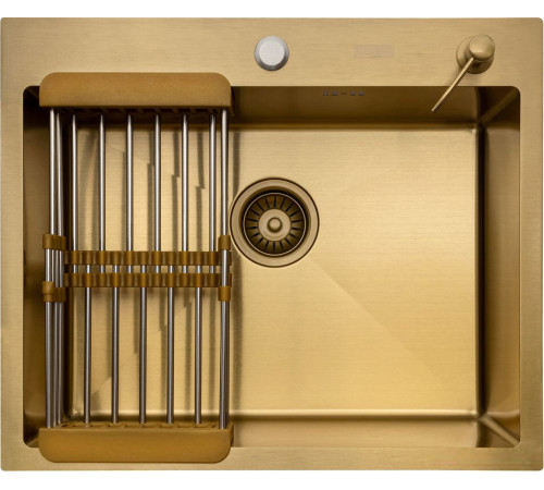 Кухонная мойка ARFEKA ECO AR мойка 600*500, коландер, дозатор GOLD