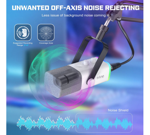 Проводной микрофон FIFINE AM8T белый