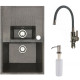 Кухонная мойка БелЭворс Forma R + смеситель W74004-9 + дозатор L405-1 серый/сатин