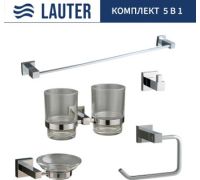 Набор аксессуаров для ванной Lauter 21SH6081 + 21SH6051 + 21SH6091 + 21SH6071 + 21SH6011 Chrome, 5 предметов