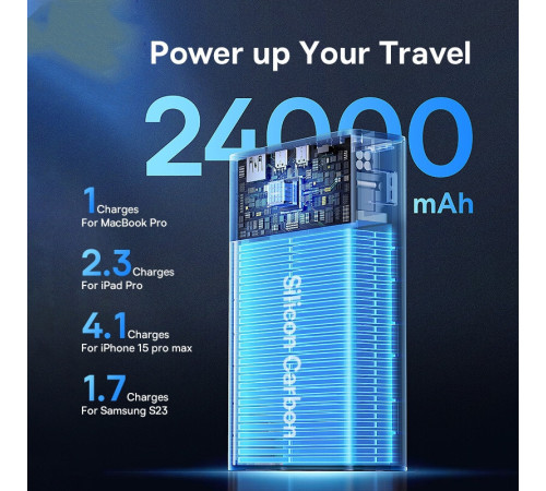 Внешний аккумулятор Baseus Adaman Digital Display Fast Charge Power Bank 140W 24000mAh черный