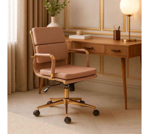 Офисное кресло AksHome Indigo LB кофейный/золотой