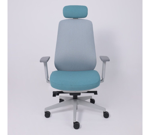 Офисное кресло AksHome Fenix светло-серый/бирюзовый/серый полиамид