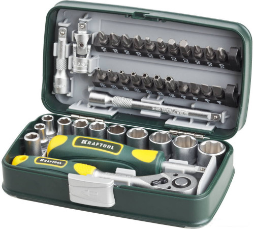 Набор трещотка с головками и битами KRAFTOOL 27970-H38 38 предметов
