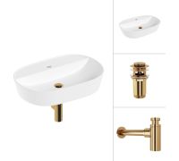 Умывальник Lauter 21460-60 + клапан 21190G + сифон 21635G золото
