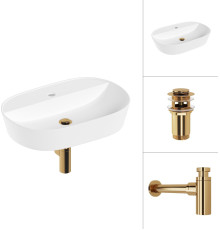 Умывальник Lauter 21460-60 + клапан 21190G + сифон 21635G золото