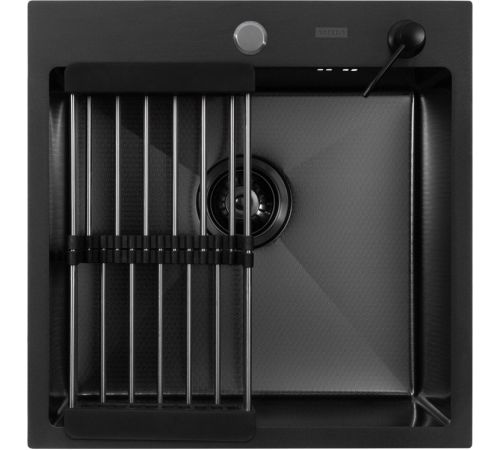 Кухонная мойка ARFEKA ECO AR мойка 500*500, коландер, дозатор Black Decor