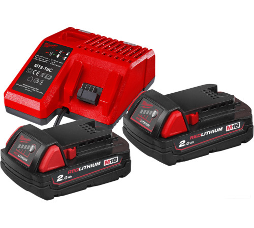 Аккумулятор с зарядным устройством Milwaukee M18 M18NRG-202 4933459213 2 x 18В/2 Ач + 12-18В